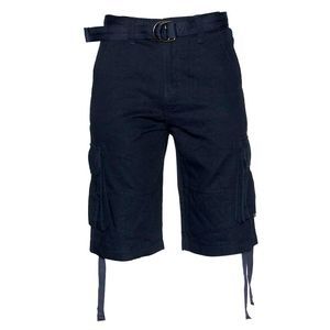 Men's Cargo Shorts Pocket Lightweight Cotton Belted Cargo Shorts Navy